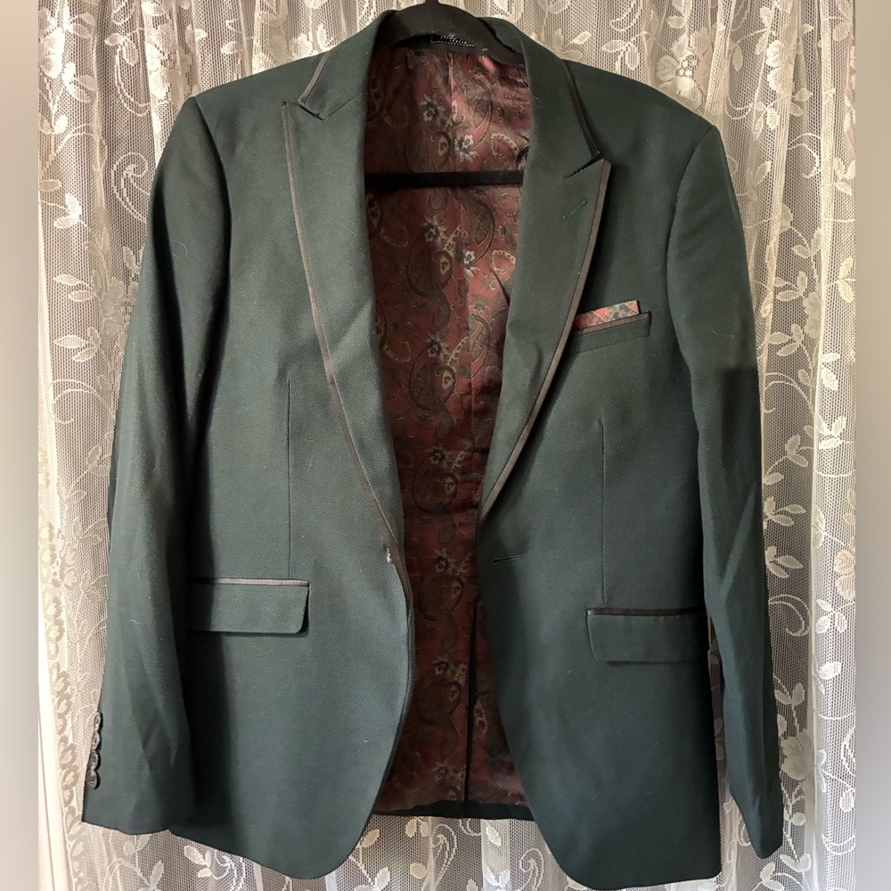 Christmas holiday party green blazer Aldo conti italia slim fit for Men size 36